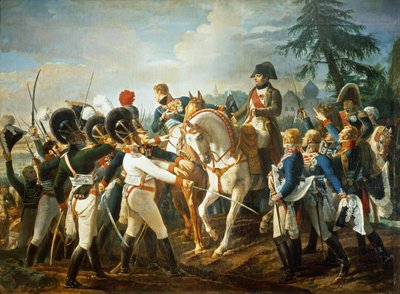 Napoleon and the Bavarian and Wurttemberg Troops in Abensberg, 20th April 1809 by Jean Baptiste Debret